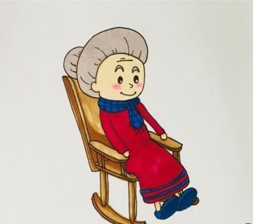 简单坐在凳子上的老人简笔画怎么画 好看坐在凳子上的老人简笔画教程