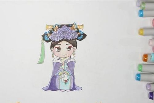 q版女孩简笔画绘画步骤 Q版古装手绘人物简笔画怎么画