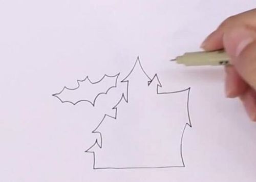 梦幻儿童城堡简笔画怎么画 万圣节彩色城堡简笔画教程