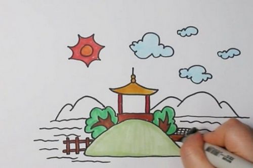 儿童彩色公园简笔画教程图解 简单又漂亮公园简笔画怎么画