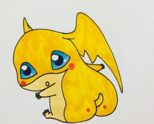 简单数码宝贝的简笔画画法 可爱卡通数码宝贝的简笔画怎么画