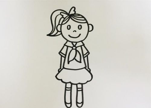 Q版马尾辫女孩简笔画怎么画 漂亮可爱马尾辫女孩简笔画画法