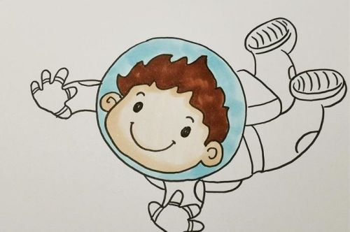 儿童宇航员简笔画步骤 涂色儿童宇航员简笔画怎么画