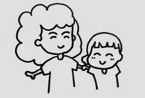 卡通彩色三口之家简笔画怎么画 幼儿园三口之家简笔画画法教学