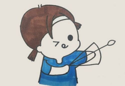 简单射手座简笔画绘画画法 女孩Q版射手座简笔画怎么画