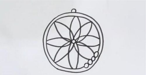 简单捕梦网简笔画怎么画 彩色捕梦网简笔画步骤教程