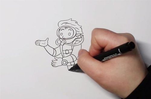彩色潜水员简笔画教程  卡通潜水员简笔画怎么画