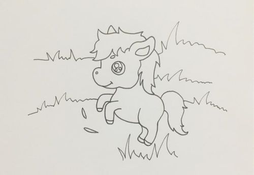 简单可爱小马简笔画怎么画 彩色小马简笔画教程