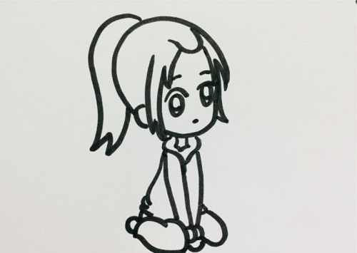 彩色梳马尾辫的女孩简笔画教程 可爱卡通梳马尾辫的女孩简笔画怎么画
