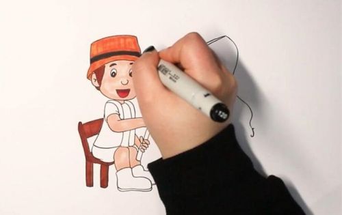 钓鱼简笔画儿童画怎么画 彩色钓鱼简笔画步骤
