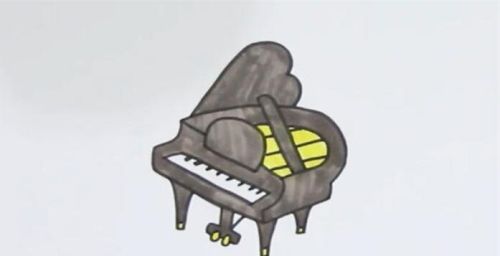 简单又漂亮钢琴简笔画教程 卡通三角钢琴简笔画怎么画