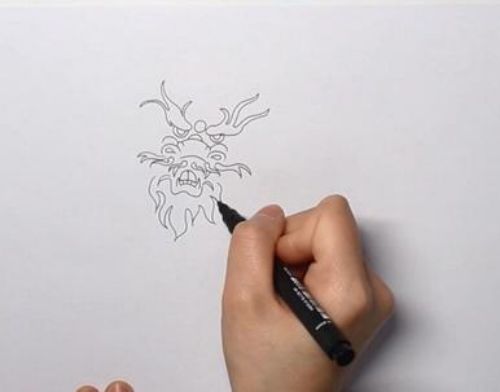 简单龙简笔画绘画教程 霸气龙简笔画带颜色怎么画