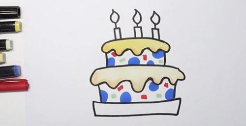 可爱生日蛋糕简笔画怎么画 简单生日蛋糕简笔画步骤图
