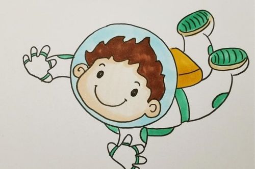 儿童宇航员简笔画步骤 涂色儿童宇航员简笔画怎么画
