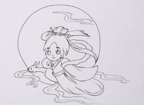 涂色嫦娥简笔画绘画教程 简单又漂亮嫦娥简笔画怎么画