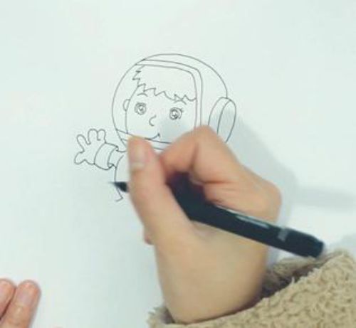 中国航天员彩色简笔画教程 可爱卡通航天员简笔画怎么画
