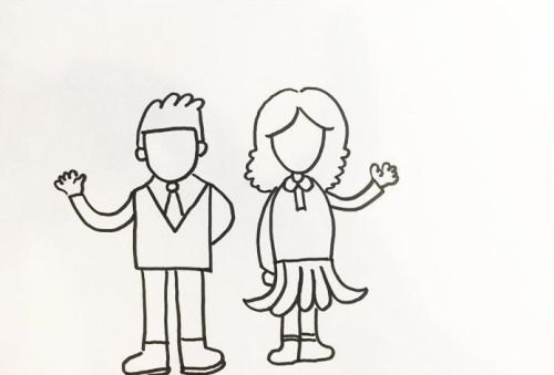 一家人爸爸妈妈简笔画怎么画 卡通爸爸妈妈简笔画画法