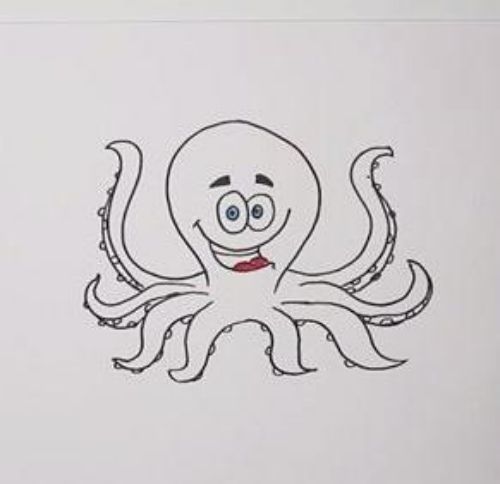 彩色章鱼怎么画 漂亮卡通章鱼简笔画步骤画法-素描自学网 彩色章鱼怎么画 漂亮卡通章鱼简笔画步骤画法