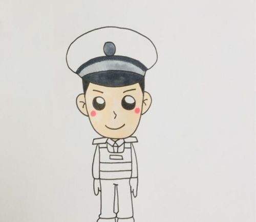 我心目中的交警简笔画怎么画 带颜色交警简笔画教程