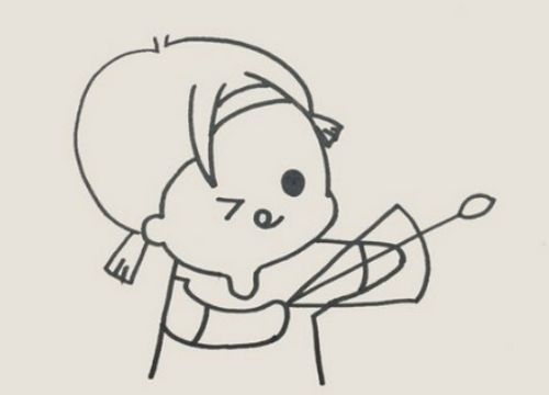 简单射手座简笔画绘画画法 女孩Q版射手座简笔画怎么画
