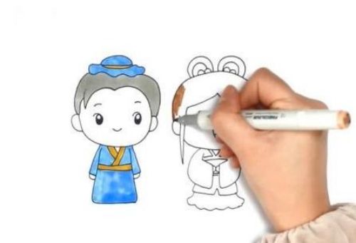 牛郎织女彩色简笔画怎么画 漂亮牛郎织女简笔画步骤