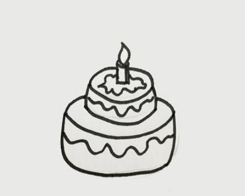 可爱生日蛋糕简笔画怎么画 简单生日蛋糕简笔画儿童画步骤