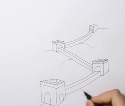 简单又漂亮长城简笔画怎么画 万里长城简笔画绘画步骤