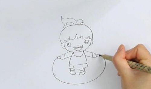 跳绳简笔画儿童画步骤 男孩跳绳简笔画儿童画怎么画