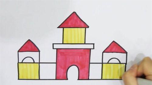 积木城堡简笔画怎么画 积木城堡简笔画可爱带颜色画法-素描自学网 积木城堡简笔画怎么画 积木城堡简笔画可爱带颜色画法