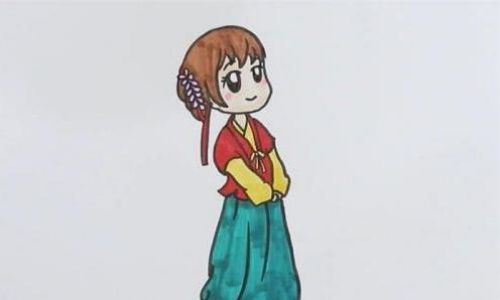 漫画汉服女孩简笔画画法 简单又漂亮汉服女孩简笔画怎么画