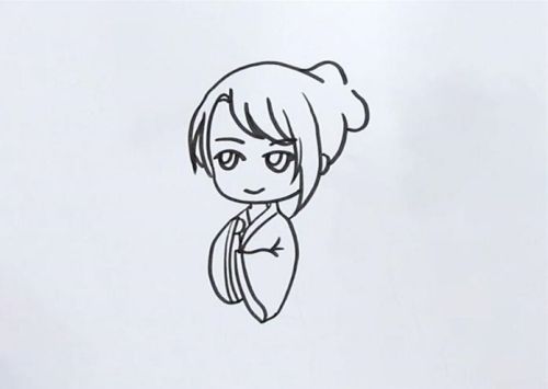带颜色汉服女孩简笔画怎么画 简单又漂亮汉服女孩简笔画步骤