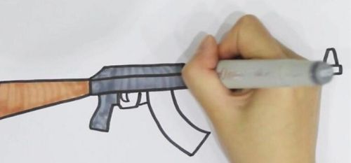98k狙击枪简笔画怎么画 枪简笔画儿童画教程