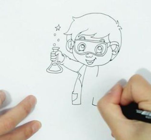 人物科学家简笔画教程 彩色小小科学家简笔画怎么画