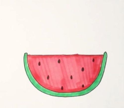 西瓜简笔画儿童画怎么画 彩色西瓜简笔画教程