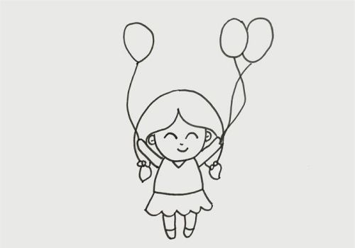 六一儿童节简笔画怎么画 拿气球儿童简笔画教程