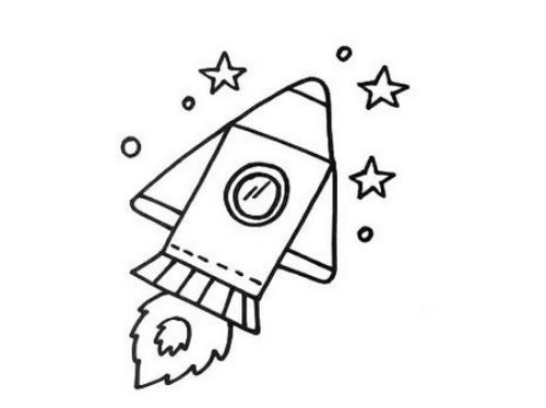 彩色宇宙飞船简笔画儿童画怎么画 带颜色宇宙飞船简笔画教程图解
