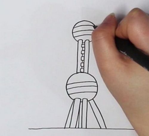 彩色手绘东方明珠简笔画怎么画 儿童东方明珠简笔画教程步骤