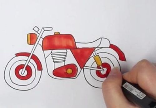 摩托车简笔画儿童简笔画分步教程 帅气简单摩托车简笔画怎么画