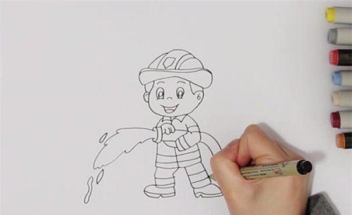 扑火消防员简笔画教程 侧面消防员简笔画怎么画