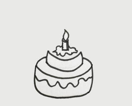 可爱生日蛋糕简笔画怎么画 简单生日蛋糕简笔画儿童画步骤