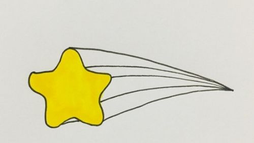 涂色流星简笔画怎么画 卡通流星简笔画步骤教程