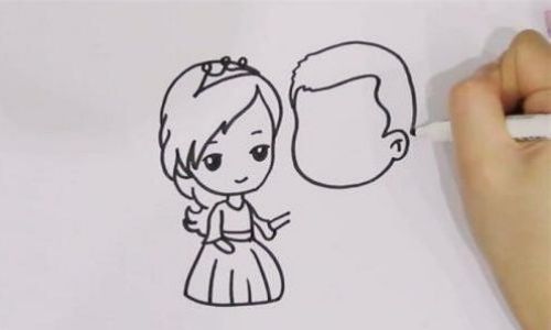 卡通结婚简笔画绘画步骤 q版人物结婚简笔画怎么画