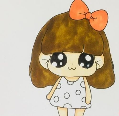 漂亮可爱小女孩简笔画怎么画 蘑菇头小女孩简笔画步骤图