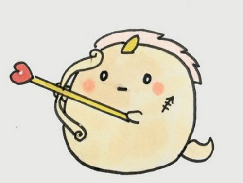 q版十二星座射手座简笔画怎么画 卡通十二星座射手座简笔画绘画步骤