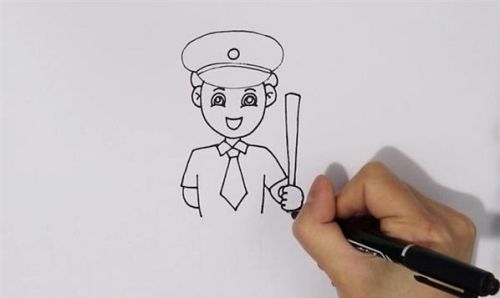 彩色保安简笔画步骤 可爱保安简笔画怎么画