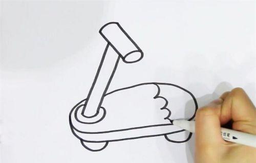 滑板车简笔画幼儿园画法教程 简单滑板车简笔画怎么画