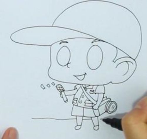 简单又漂亮记者简笔画怎么画 记者简笔画卡通画步骤