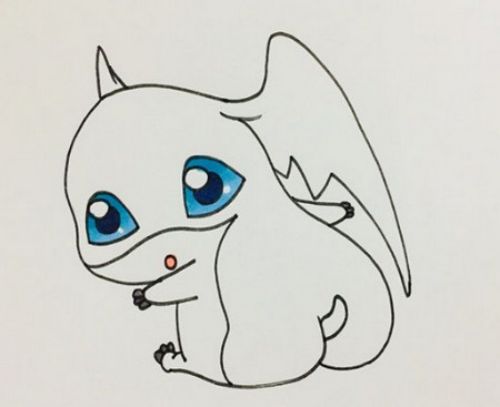 简单数码宝贝的简笔画画法 可爱卡通数码宝贝的简笔画怎么画