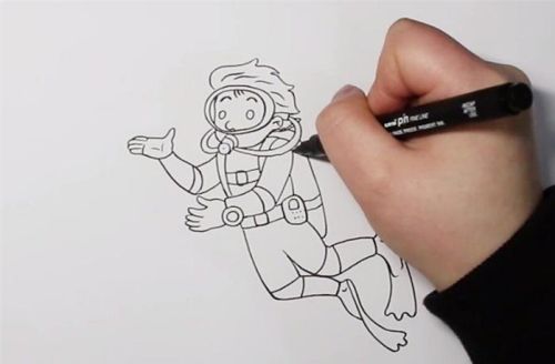 彩色潜水员简笔画教程  卡通潜水员简笔画怎么画