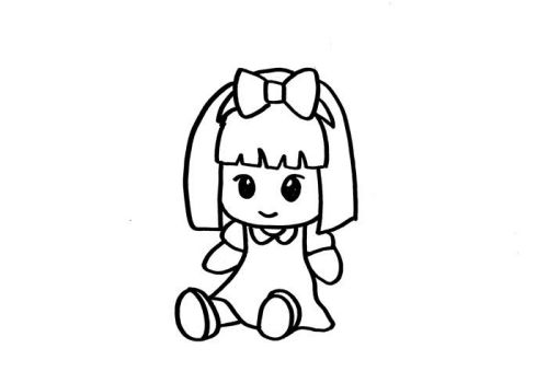 可爱洋娃娃简笔画一步一步教学 洋娃娃彩色简笔画怎么画